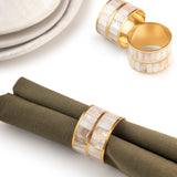 holiday napkin rings white and gold 