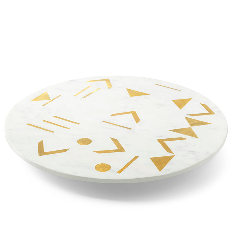 Lazy Susan, an Elegant Touch for Kitchen Tabletops, Cabinets, or Counters, Polished White Marble