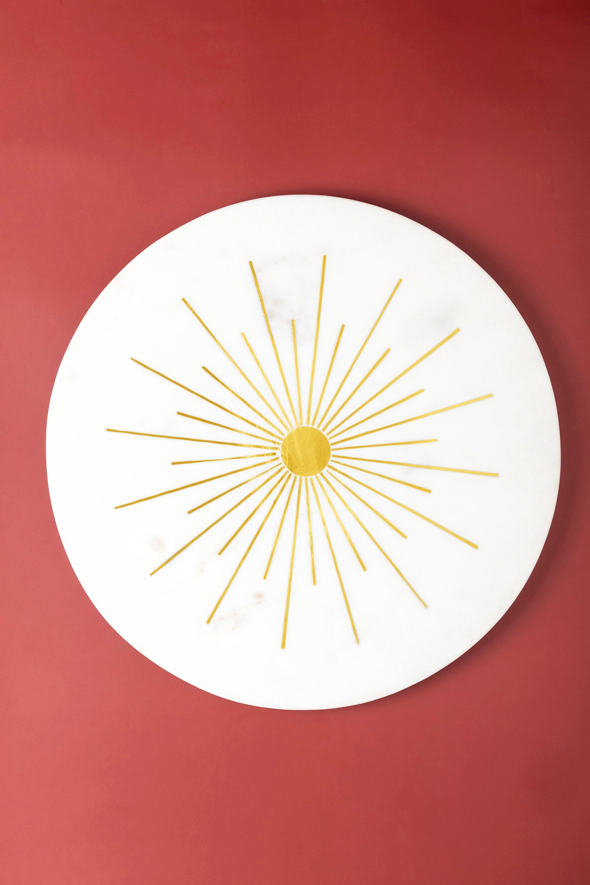 White Marble Brass Inlay Cheese Board