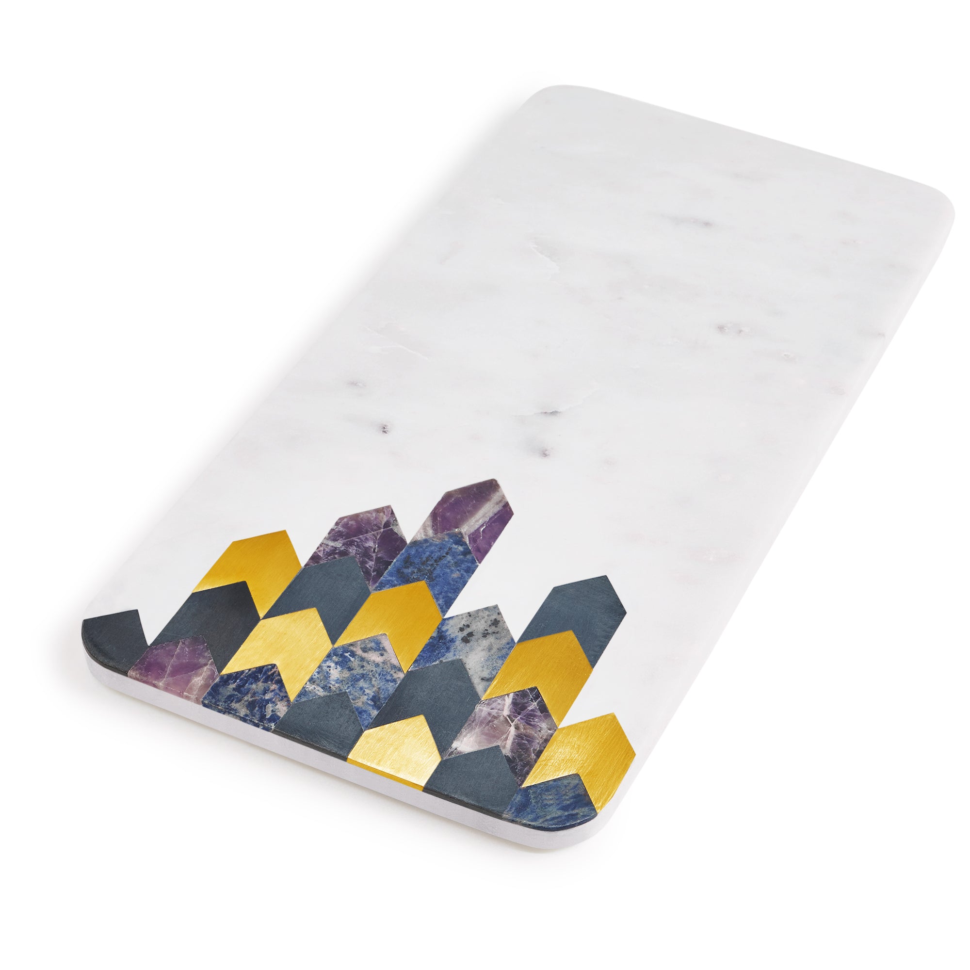 White Marble Serving Board, 18" x9"-Inch Rectangle