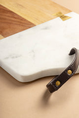 Marble Cheese Board with Acacia Accent