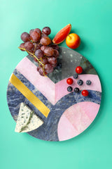 White Marble Cutting Board,12" x12" Cut Cheeses, Meats, & Other Appetizers