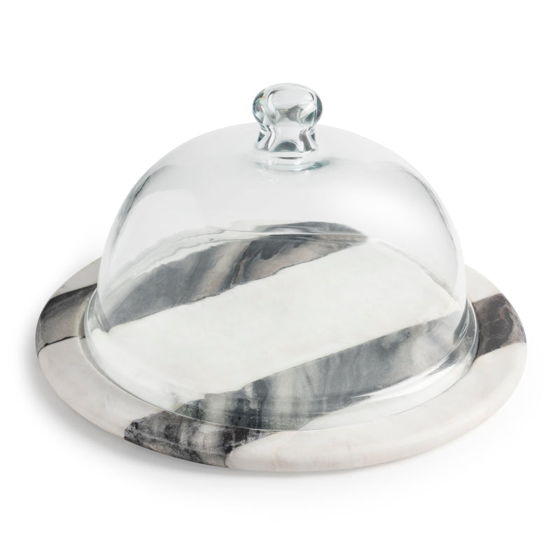 Clear Glass Cloche with Dessert Cake Plate 