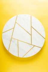 Marble Lazy Susan White, 15" dia