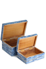 Decorative Wooden Treasure Box With Bone Inlay