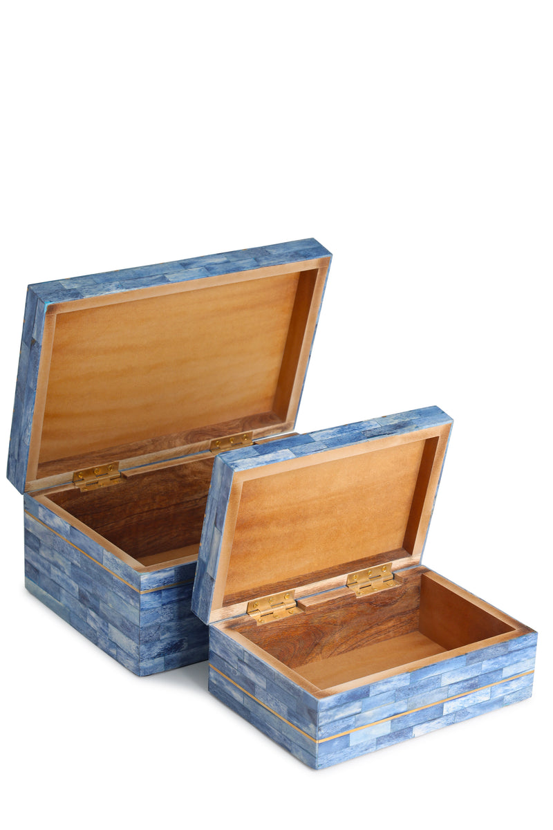 Decorative Wooden Treasure Box With Bone Inlay