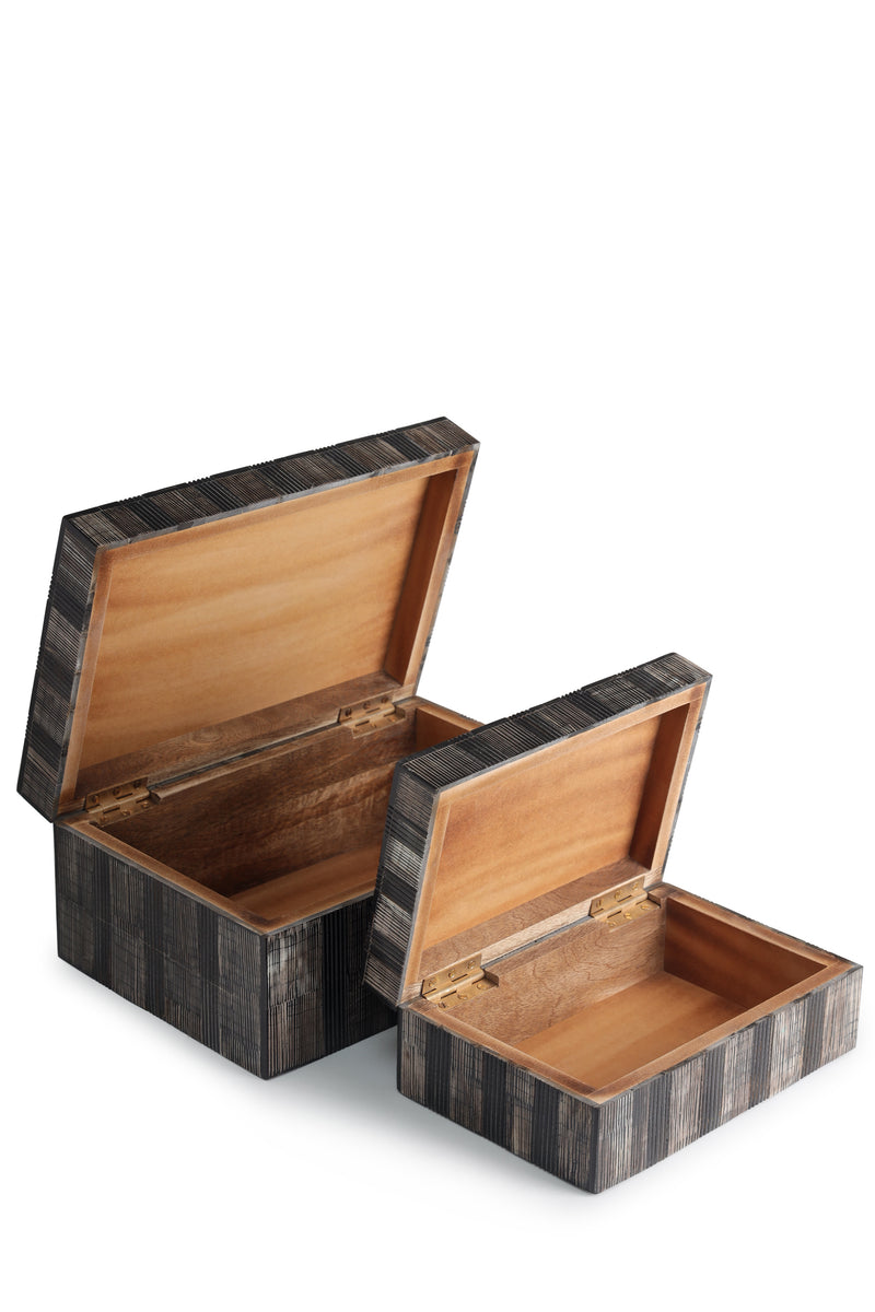 Set of 2 Wood Storage Box 