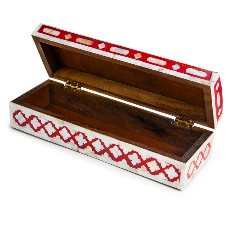 Wooden Box with Hinged Lid 