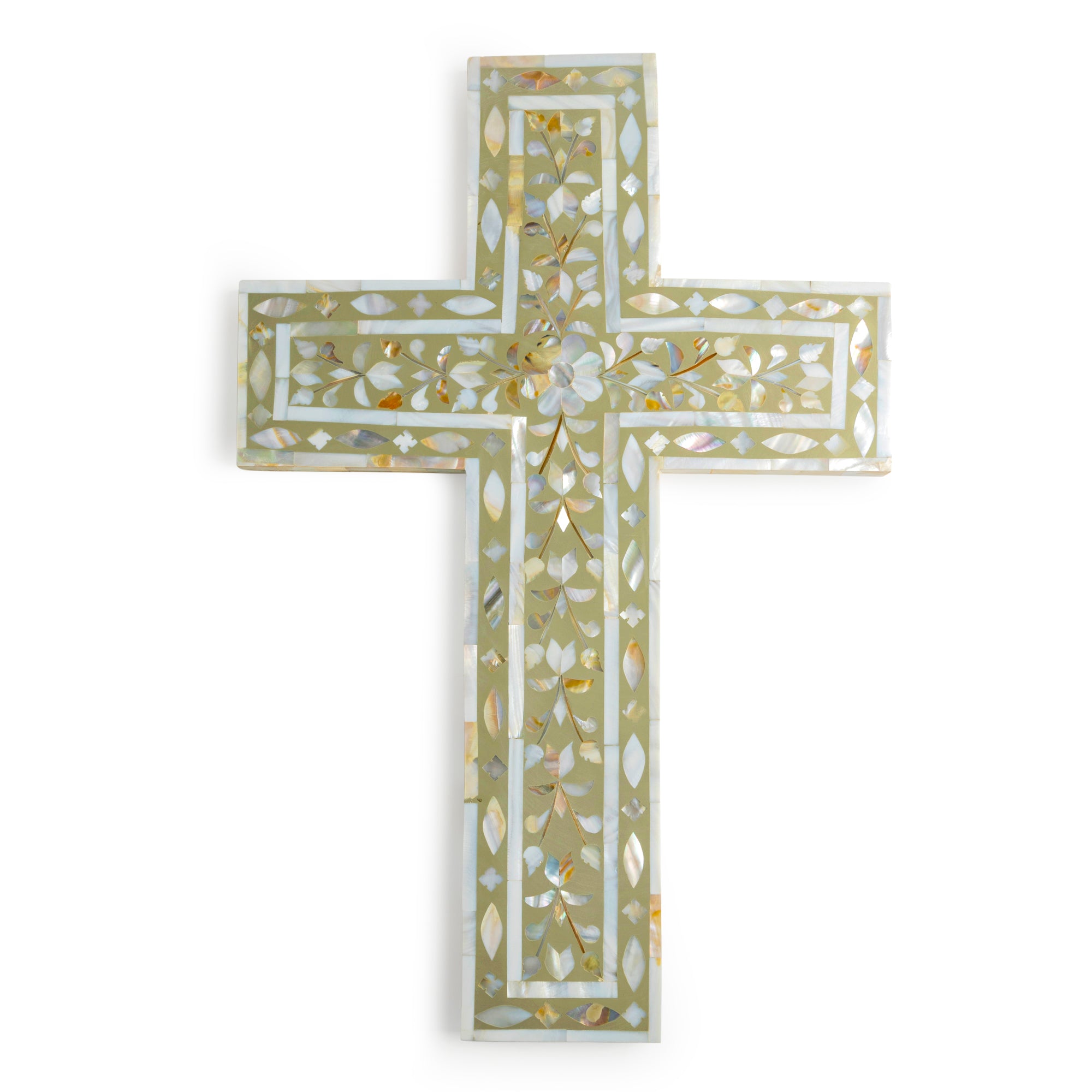 Rustic Carved Wood Wall Cross 