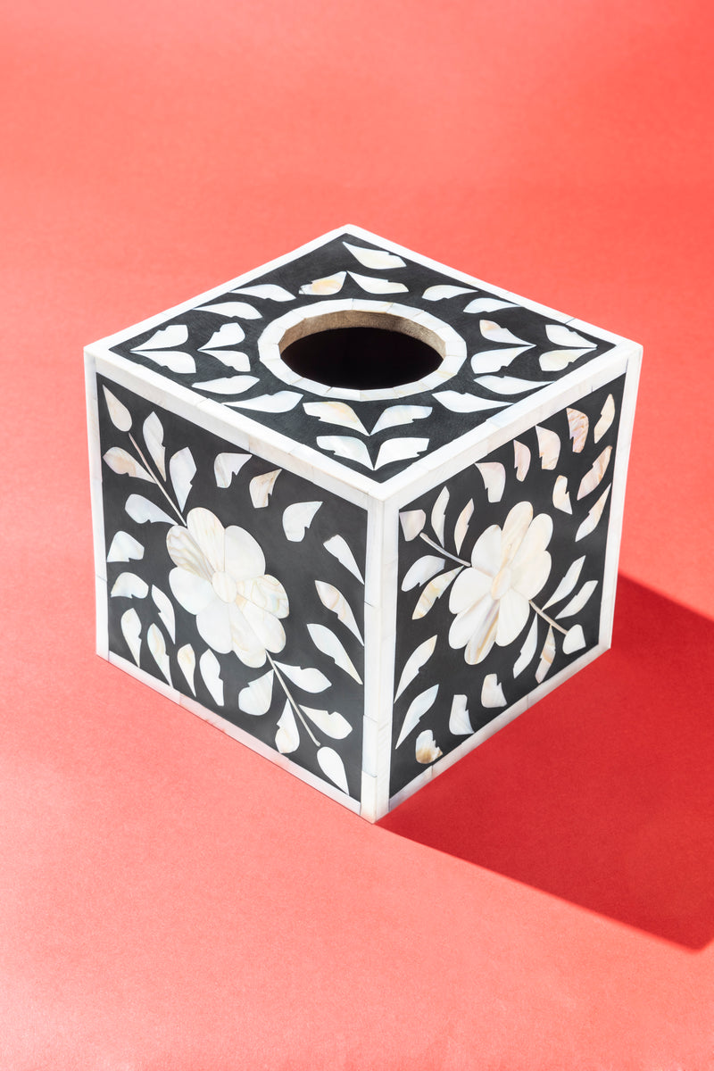 Facial Cube Tissue Box Holder Case Dispenser for Bathroom Vanity Countertop, Bedroom Dresser, Office Desk or Night Stand Table