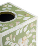 Modern Napkins Container, for Elegant Bathroom Decor (White and Green)