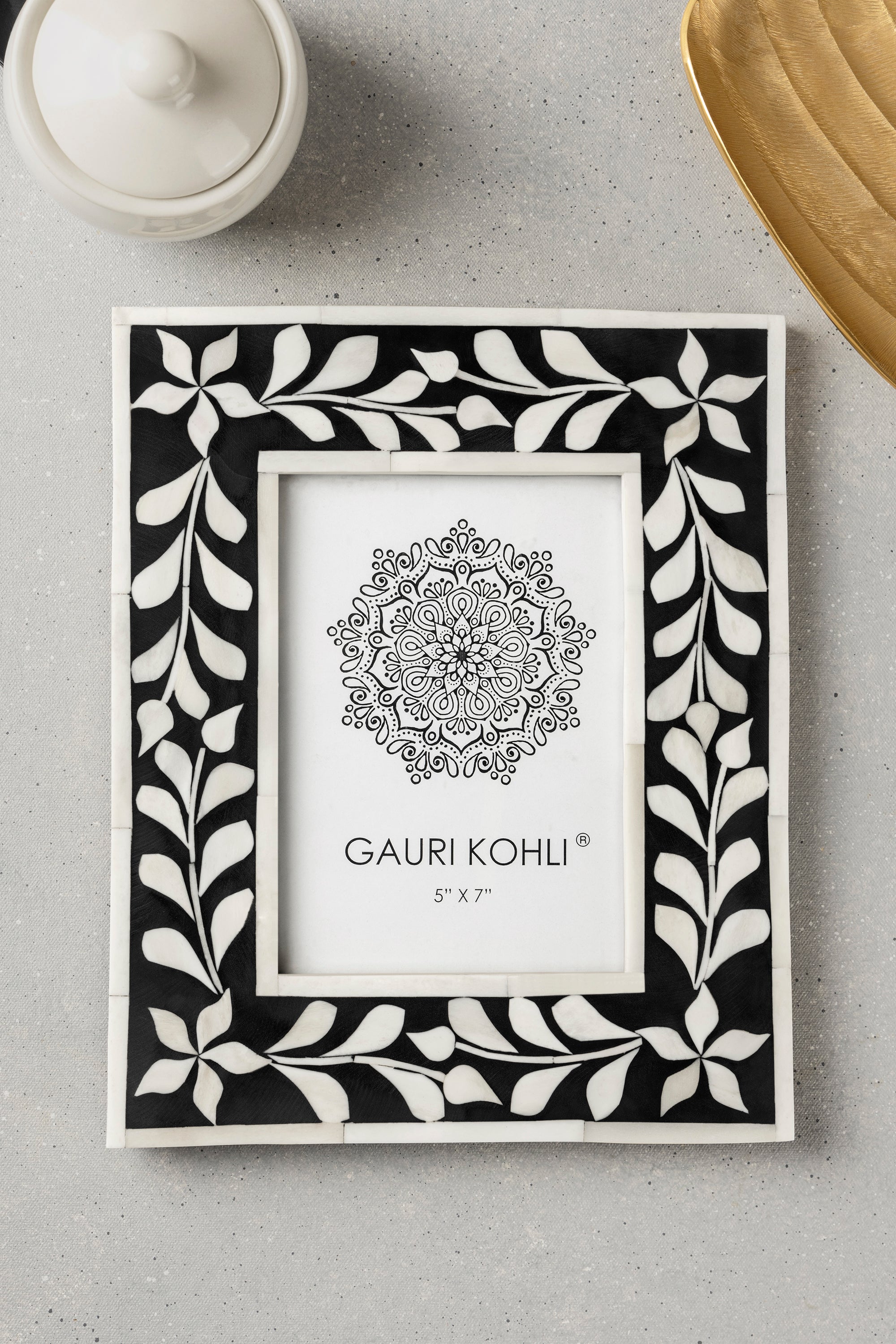 Premium Handcrafted Black Bone Inlay Picture Frame – Elegant Home Decor