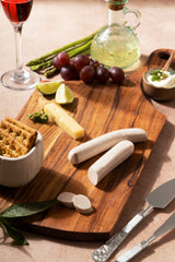 rectangular wooden cheese board with handle
