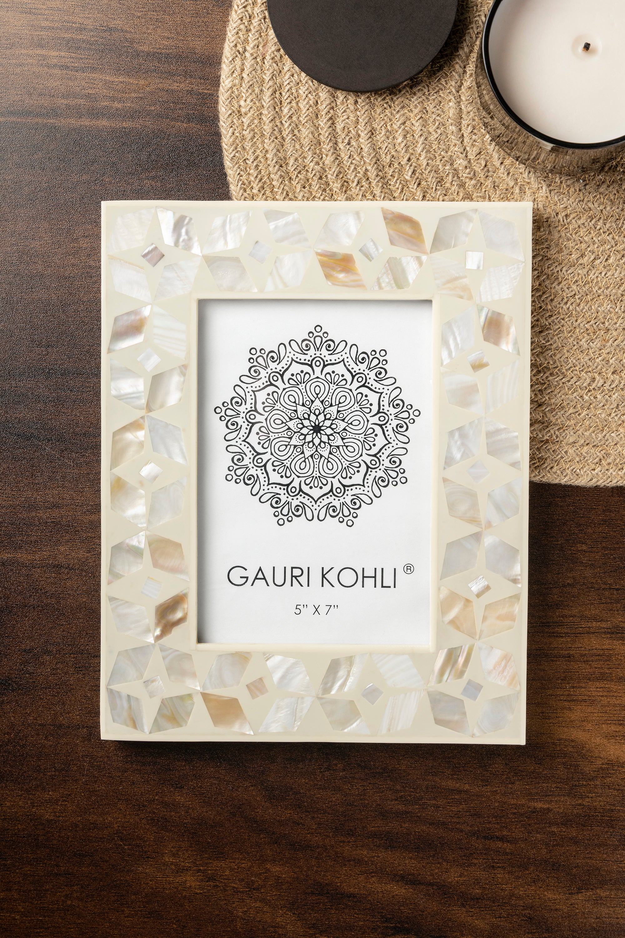 Elegant Mother of Pearl Picture Frame – 5x7 Inch Photo Display
A beautifully handcrafted picture frame featuring shimmering mother of pearl inlay, perfect for showcasing cherished memories with an elegant touch