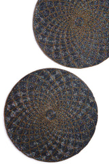 Beaded Placemats Round for Gathering, Thanksgiving - Occasional Decoration and Family Parties Celebrations Set of 2